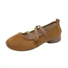 Sapatos Mary Jane de camurça com tiras cruzadas estilo retrô francês para mulheres, novos sapatos de balé versáteis para o outono de 2026