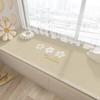 Alfombrilla de Cuero para Mirador Estilo Ins, Universal para Todas las Estaciones, Limpiable, Lavable, Resistente al Desgaste, Resistente a la Suciedad, Fácil Cuidado, Alfombrilla Antideslizante, Alfombrilla para Repisa de Ventana
