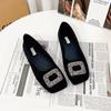 Zapatos de Pedrería de Estilo Francés de Una Capa Zapatos de Noche para Mujer Primavera Estilo Chanel con Falda Slip-on Zapatos Doug Zapatos de Dama para Mujer