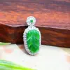 9108 Jadeíta Natural Birmana Hoja Verde Yang Rama Dorada Hoja de Jade Colgante de Jade Diversidad