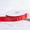 Cinta de Año Nuevo Decoración de Regalo Cinta para Envolver Regalos Felicitaciones Festivas de Año Nuevo Año del Caballo Cinta Estampada en Oro Festival de Primavera Cinta Roja