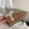 Botas de neve Henan Sangpo, de sola grossa, mini, botinhas curtas de lã tricotada, 20656