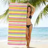 Toalla de Playa Rayada Jit para Dropshipping Transfronterizo en Amazon Temu, Toalla de Baño de Playa de Microfibra Estampada Digitalmente