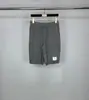 Venda Direta de Fábrica Tb Novos Shorts Clássicos de Verão em Malha Jacquard de Algodão Puro com Quatro Listras para Homens e Mulheres, Calças Casuais de Cinco Pontos