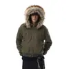 Chaqueta de algodón con capucha y cuello de pelo desmontable para hombre, diseño de invierno con botones, pliegues resistentes, abrigo de algodón holgado, marca de moda
