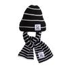 Conjunto de Dos Piezas de Bufanda y Gorro de Rayas para Niños y Niñas, Otoño e Invierno Cortavientos y Cálido Jersey de Lana Tejida Gorro con Protección para las Orejas