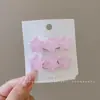 Presilha de Cabelo com Franja Doce Rosa, Acessório de Cabelo Feminino, Presilha Bico de Pato, Grampo de Cabelo Coração de Celebridade da Internet, Presilha de Cabelo Fofa, Acessório de Cabelo