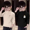 Y Dos Dos Ocho Tres # Camiseta Base de Terciopelo Doble Cara Otoño Temporada Baja Ropa de Bebé Niños Top de Manga Larga Camiseta de Niño Cuello Alto Cálido