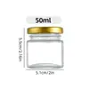 Botella Hexagonal de Miel Sellada Transfronteriza de 45 ml, Botella Compacta de Miel y Mermelada para Llevar, Botella de Vidrio Transparente Tamaño de Prueba Nido de Pájaro