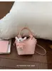 2026 Nueva Bolsa de Moda Transfronteriza, Elegante Bolso Cubo, Lindo Bolso de Mano Estampado, Bolso de Hombro Dulce para Mujer, Bolso Cruzado