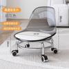 Taburete bajo con polea para el hogar, acrílico, rueda universal, taburete pequeño, hermoso respaldo cosido, silla, banco pequeño para niños, taburete para sofá de sala de estar