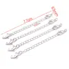 50mm Chapado en Cobre Color Oro Real 18K Retención de Color Corazón Sólido Broche de Langosta con Cadena de Cola de Colgante Cadena de Extensión de Collar DIY Ajuste