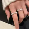 Anillo Brillante Dulce y Exquisito para Mujer, Sencillo y Compacto, Moderno y Versátil, Apilable, Anillo Abierto Personalizable, Anillo de Moda para Dedo Índice