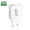 Cargador AC LED multipuerto con luz, carga rápida PD20W + QC3.0, adaptador de corriente de 5V 2A para teléfonos móviles