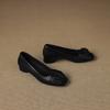 Diseño de Flor de Camelia Estilo Francés, Boca Baja, Suela Suave, Versátil, Cómodo para el Trayecto, No Cansa los Pies, Zapatos de Tacón Grueso Individuales para Mujer