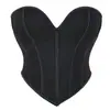 Top Tubo com Padrão Fosco Preto Personalizado Sexy Palaciano Feminino Corset Fofo em Formato de Coração Modelador Ombro a Ombro
