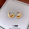 Pendientes Vintage de Plata con Zirconia en Forma de Arco, Aretes de Tachuela Estilo Retro, Pendientes de Lujo Ligero de Gama Alta para Mujer, Diseño de Nicho