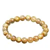 Mingdu Cristal Cristal de Titanio Natural Flor de Cristal de Titanio Pulsera de Cristal Dorado para el Cabello Pulsera de Perlas Redondas Flor de Cristal de Titanio para el Cabello Completo Venta al por Mayor