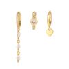 Set de Aretes de Estilo Europeo y Americano de Venta Caliente Transfronterizo para Mujer, Pendientes de Cadena con Colgante de Moda y Únicos, Juego de Tres Piezas, Venta al por Mayor