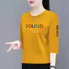 Comércio Eletrônico Transfronteiriço Comércio Exterior Camiseta de Sete Mangas Feminina Mãe de Meia-Idade Elegante Redutora de Idade Top Solto Emagrecedor