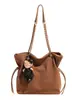 Colección Otoño 2026: Bolso Cubo con Cordón Único, Bolso Cruzado/de Hombro Minimalista y de Moda Estilo Coreano para Viajes Diarios para Mujeres