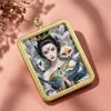 Nuevo Colgante de Zorro de Nueve Colas Color Oro Rosa Mujer Inmortal Zorro Acero de Titanio Chapado en Oro Caja Thangka Colgante Thangka Pintado a Mano