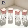 Em Estoque Tampa Quadrada Rosa Frasco Transparente Tubo de Gloss Labial Tubo Plástico Vazio Material de Embalagem