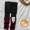 Leggings Calientes para Niñas 2026 para Otoño e Invierno, Calcetines de Dibujos Animados con Volantes Engrosados y Forro Polar y Pantalones de Retazos para Niños y Bebés