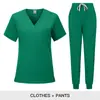 Conjunto de uniformes de trabalho casuais para hospital, com blusa e calça, para uso transfronteiriço, conjunto de moletom de manga curta, confortável