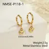 Set de Aretes Cruz de Acero Inoxidable Chapado en Oro Flor Corazón Incrustados con Pedrería Pequeños Exquisitos para el Viaje Diario de Mujer Aros en Forma de C