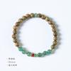 Novo Estilo Chinês Sândalo Costura Jade Único Anel Pulseira Novo Estilo Chinês Cloisonne Koi Vintage Simples Pulseira De Madeira Lote