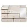 Caja de maquillaje de escritorio transfronteriza, espejo de maquillaje, caja de almacenamiento multifuncional para cosméticos y productos de cuidado de la piel, caja organizadora multicapa