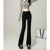 0763 tiro não real jeans flare casual americano para mulheres Primavera e Outono Novo Cintura alta emagrecedor skinny calça comprida moda