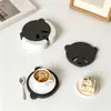 Chunqi ins lindo oso remolino redondo posavasos caja de almacenamiento base soporte de exhibición yeso molde de silicona
