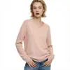 Suéter de punto de marca de moda de comercio exterior transfronterizo de Amazon MAX original con cuello en V de color sólido color dopamina de cuello redondo para mujer