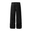 Jeans de Mezclilla Cruda con Borde Rojo Selvedge para Hombre, Rectos Sueltos Pierna Ancha Casual Tendencia Coreana Versátiles Pantalones de Calle