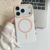 Adequado para iPhone 17 Pro Max Capa de Telefone Magnética com Sensação de Pele Fosca Apple 16 Buraco Grande PC Anti-Queda Capa Protetora 15