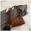 Bolsa de Ombro Casual Nova Inverno 2025 Moda Feminina Bolsa de Ombro/Axila com Pedras Strass Bolsa para o Dia a Dia