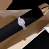 ¡Banquete de Lujo! Anillo Abierto Cuadrado de Leopardo con Circonita Estilo Minimalista Francés, Anillo Elegante para el Dedo Índice, Accesorio Versátil para la Mano para Mujeres