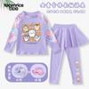 Traje de Baño Infantil de Nuevo Estilo para Niñas, Dos Piezas con Mangas Largas y Pantalones Largos, Lindo Traje de Baño con Protección Solar para Niñas Mayores, Moderno