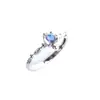Anillo de Piedra Lunar Walden Lake para Mujer, Moderno de Alta Gama, Diseño de Nicho Estilo Japonés, Anillo Abierto Ajustable Elegante para el Dedo Índice