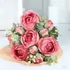 Flores Artificiales, Flores de Loto Simuladas, Decoración del Hogar, Capullos de Rosa Simulados, Arreglos de Boda, Decoración del Hogar Simulada de Alta Calidad Hecha a Mano