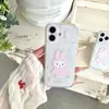 Capa de chuva com contas banhada a ouro rosa ins, estojo de coelho Miffy, adequado para Apple 17 Pro Max iPhone 16P