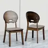 Cadeira de Jantar Nórdica de Madeira Maciça para Mesa de Jantar em Casa, Cadeira com Encosto, Simples Moderna Nórdica Luxo Leve Tecido Tecnológico, Disponível em Pares