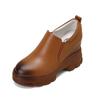 Zapatos de Salón Individuales Cómodos de Suela Gruesa con Tacón Ultra Alto de 9 cm Estilo Nuevo Primavera 2026 Punta Redonda Tacón Grueso Sin Cordones Casuales de Cuero