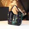 Bolso de Mujer Elegante con Estampado de Serpiente en Piel Genuina, Bolso de Hombro de Lujo Ligero, Bolso de Mano de Nueva Moda 2026, Bolso Cruzado Versátil, Bolso Tipo Cubo