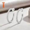 Venta Caliente Transfronteriza Brazalete de Oreja de Moissanita Chapado en Plata de Ley 925 Oro de 18 Quilates Pendientes Simples y Modernos Pendientes de Moissanita de Comercio Exterior Transfronterizo