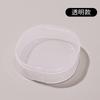 Caja de almacenamiento de borlas para polvos, caja vacía, transpirable, a prueba de polvo, portátil, grande, con forma de gota de agua, caja de plástico transparente, caja de borlas para polvos