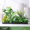 Paisagismo com Plantas Verdes Simulação Floreira Divisória de Piso Arte Floral de Chão Paisagem de Plantas Combinação de Floreira Flor Artificial em Vaso Bonsai Decoração