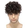 Peluca europea y americana para hombre, tocado, rizo pequeño africano, cabello corto, tocado con mecanismo, peluca de fibra química, pelucas Afro para hombre